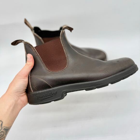 Blundstone 500 Brown Leather Pull-On Chelsea Boots Men's Size 11 - Picture 1 of 9